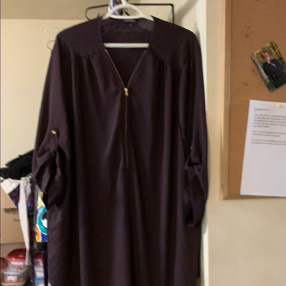 George Deep Purple Blouse. Size 4X